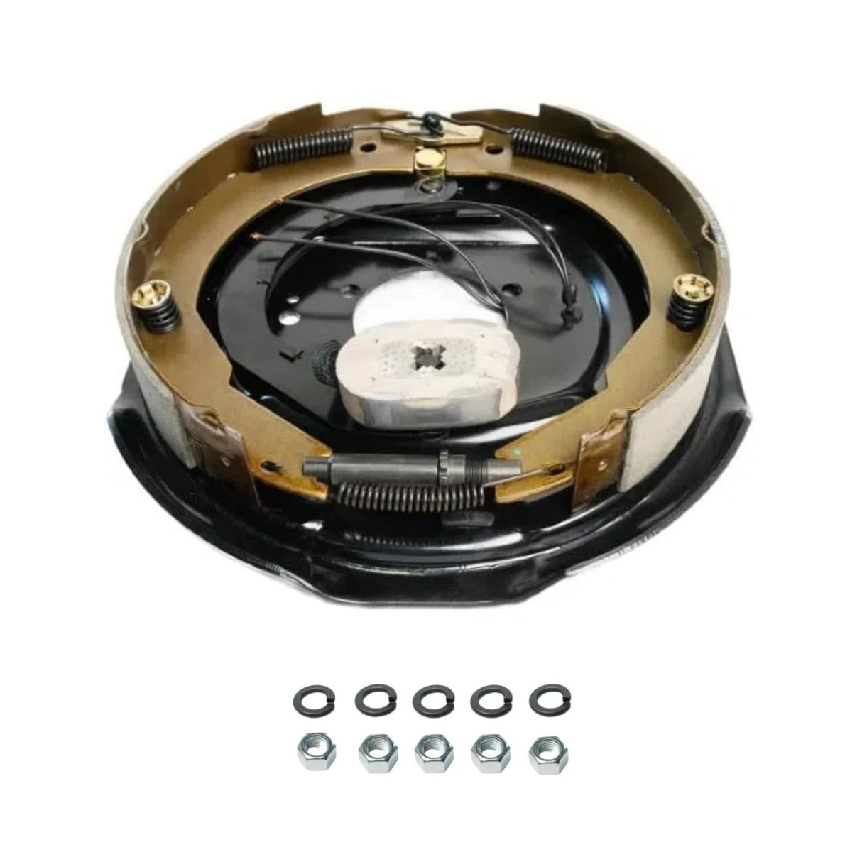 5,200–7,000 lb Trailer Axles 12"x2" Manual Electric Brake Kit,5 Bolt Mount, Fits 15"–17.5" Wheels