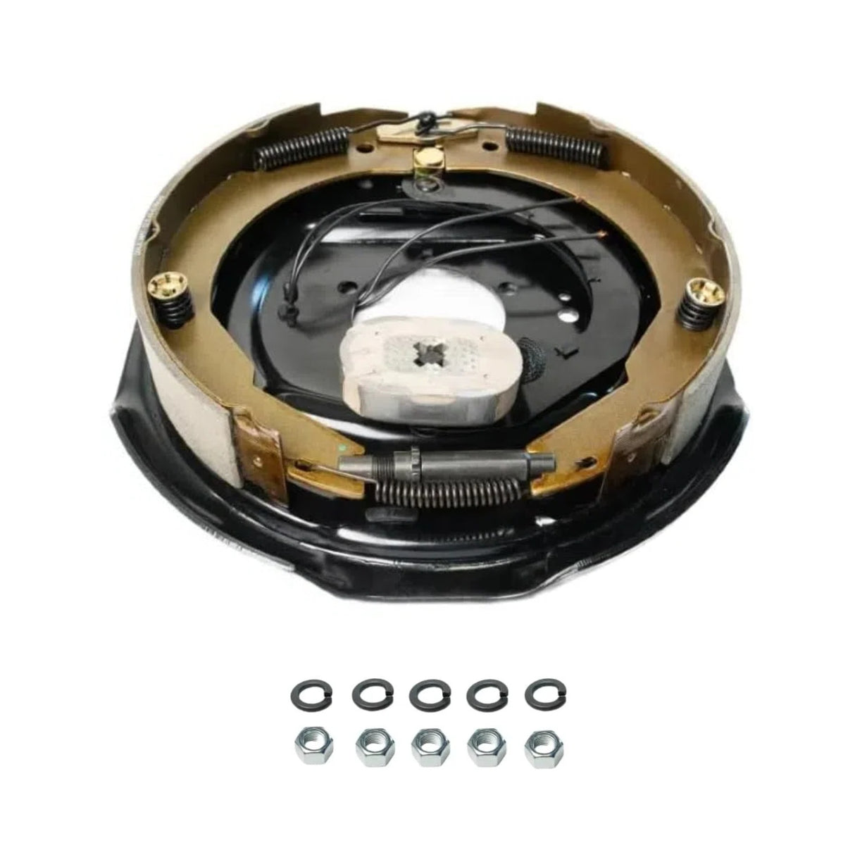 5,200–7,000 lb Trailer Axles 12"x2" Manual Electric Brake Kit,5 Bolt Mount, Fits 15"–17.5" Wheels