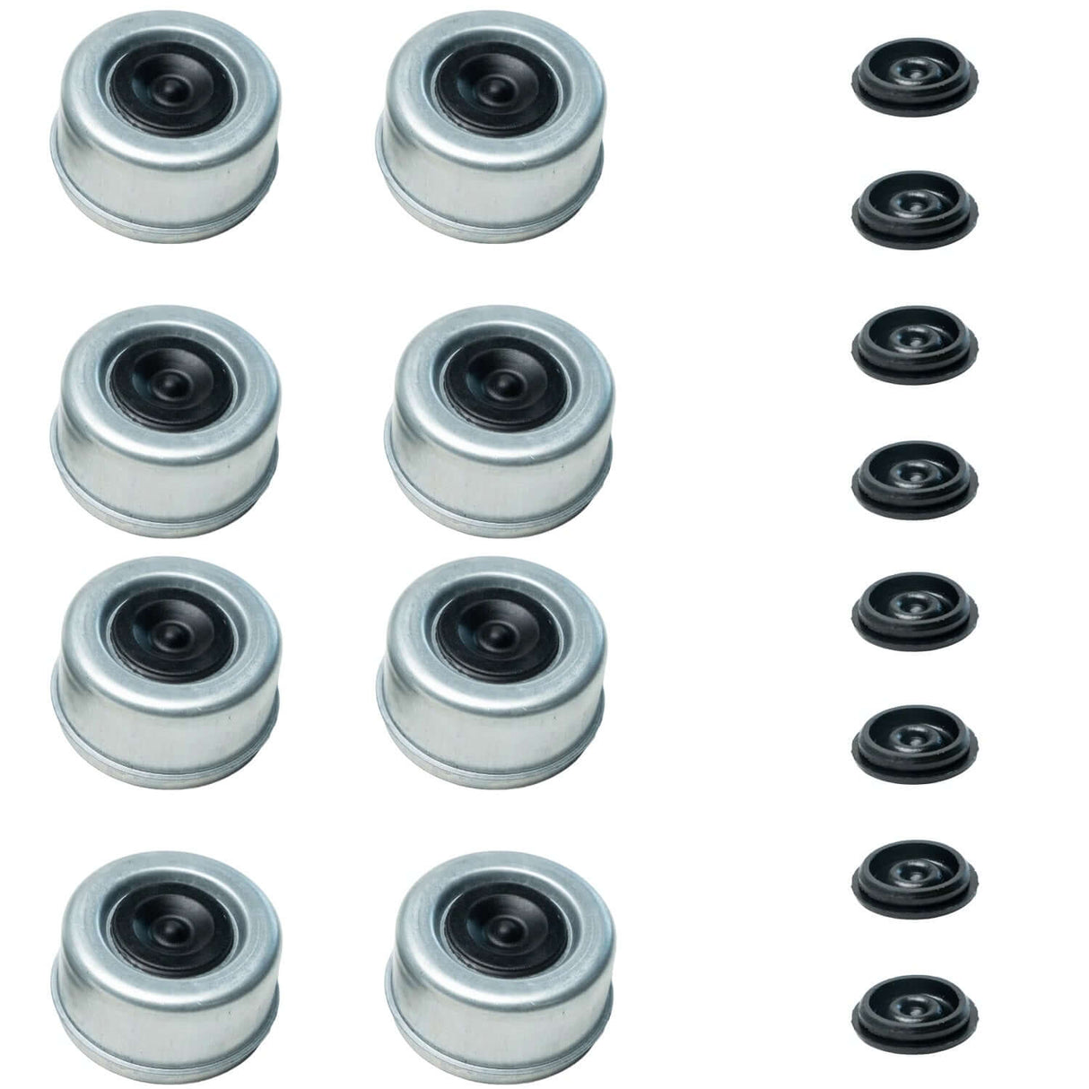 8-Lug 7K/8K Trailer Axles 2.75" OD x 1.5" H – Greaseable Dust Caps –with Pre-Installed Rubber Plugs-Trailer Supplies