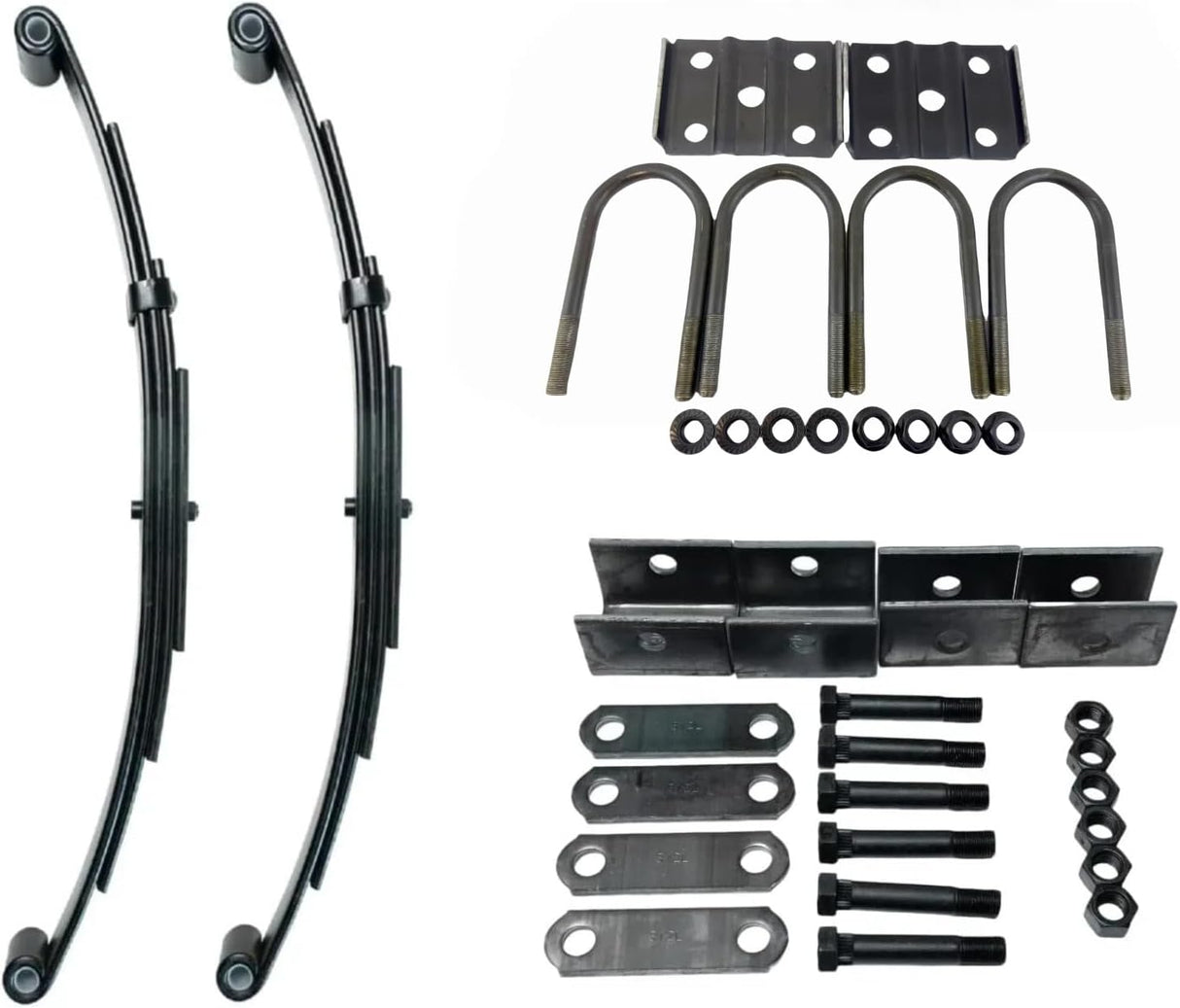 3,500 lb Axles 25.25" 4-Leaf Double Eye Trailer Springs 1-3/4" Wide Hanger Kits