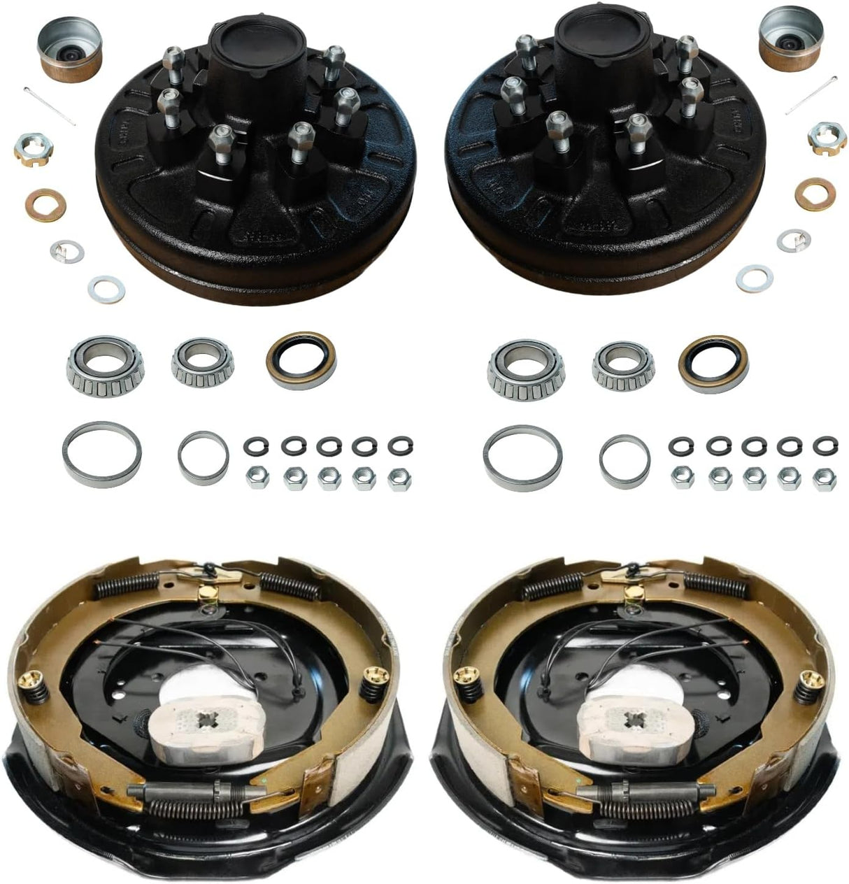 5,200–7,000 lb Trailer Axles 12"x2" Manual Electric Brake Kit,5 Bolt Mount, Fits 15"–17.5" Wheels