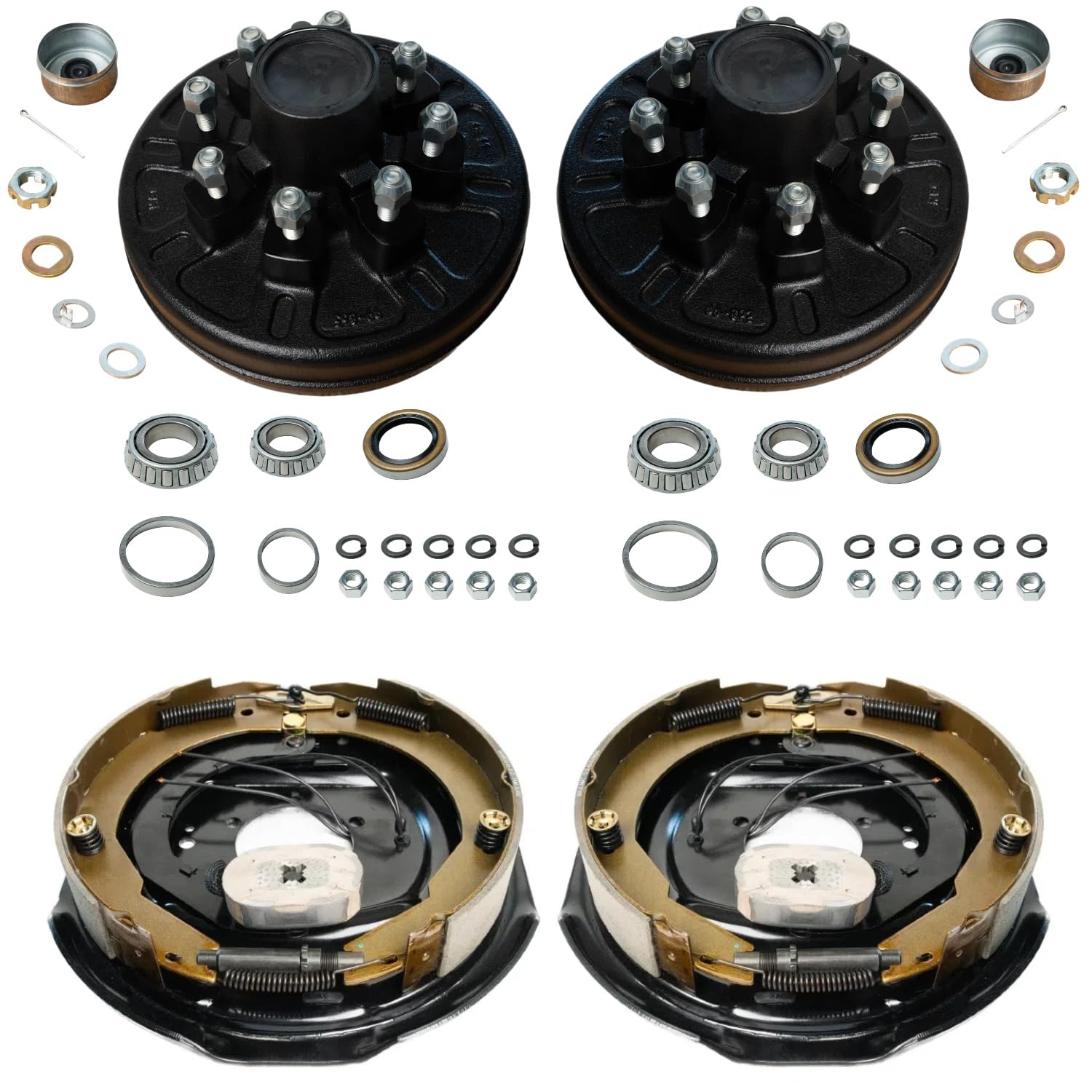 thumbnail image 2 of 12 X 2 Brake Drum Kit For 7,000lbs Trailer Axles - 8 On 6.5 Bolt Circle With Bearings & Seals 2 of 3