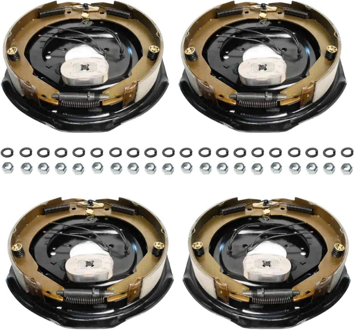 5,200–7,000 lb Trailer Axles 12"x2" Manual Electric Brake Kit,5 Bolt Mount, Fits 15"–17.5" Wheels