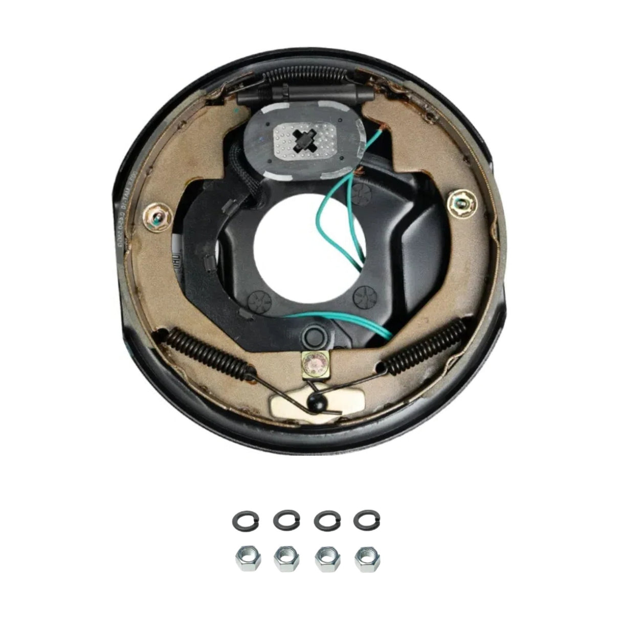 3,500 lb Axles 10" x 2-1/4" Manual Electric Trailer Brake Assembly,4-Bolt Mount