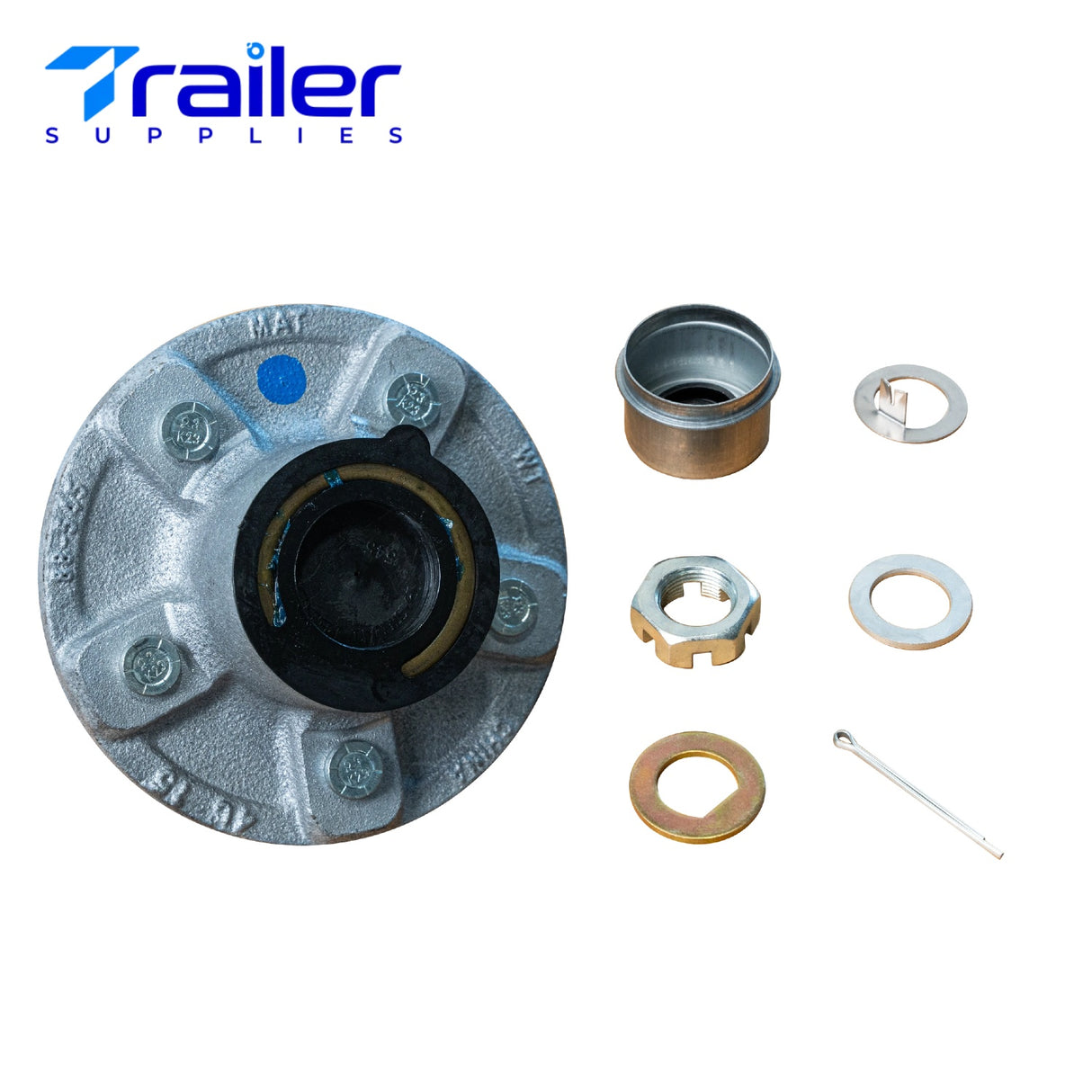 12" x 2" Trailer Brake Drum Kit – 6 on 5.5" Hub for 5,200–6,000 lb AxlesThis 2-Pack Galvanized Idler Hub Kit from Trailer Supplies is designed for 3,500 lb trailer axles with tapered spindles (1-3/8" to 1-1/16"). Ideal for boat trailers, utility trailers,