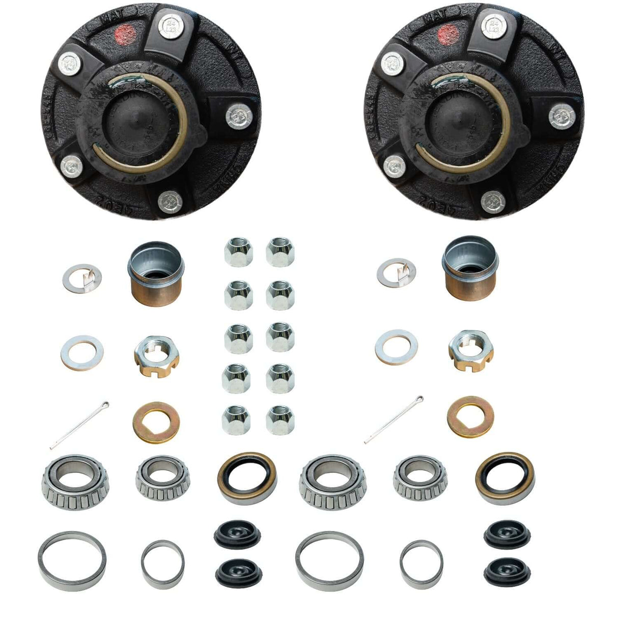 3500 lbs Axle 2 Sets 5 on 5" Trailer Hub Kit