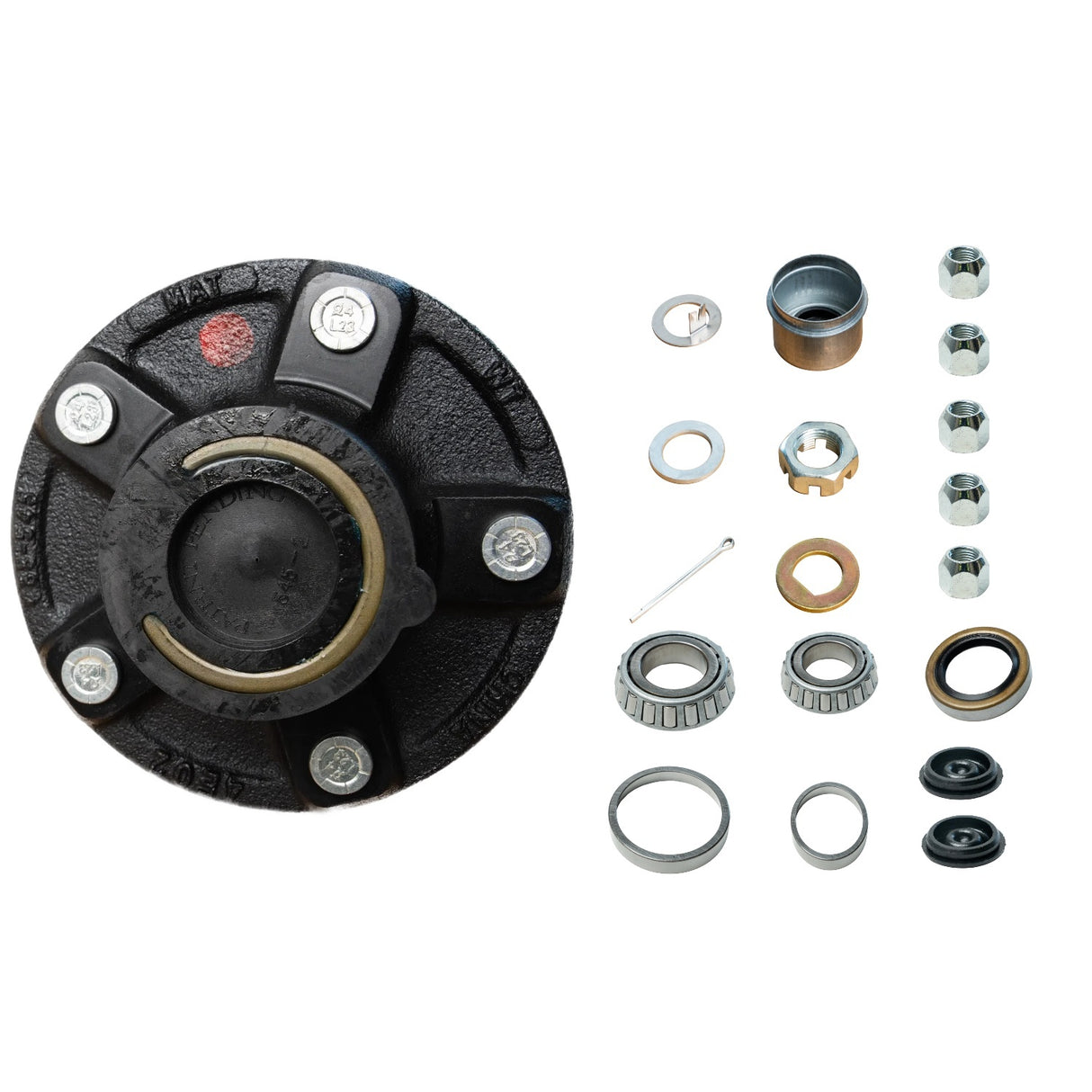 3500 lbs Axle 2 Sets 5 on 5" Trailer Hub Kit