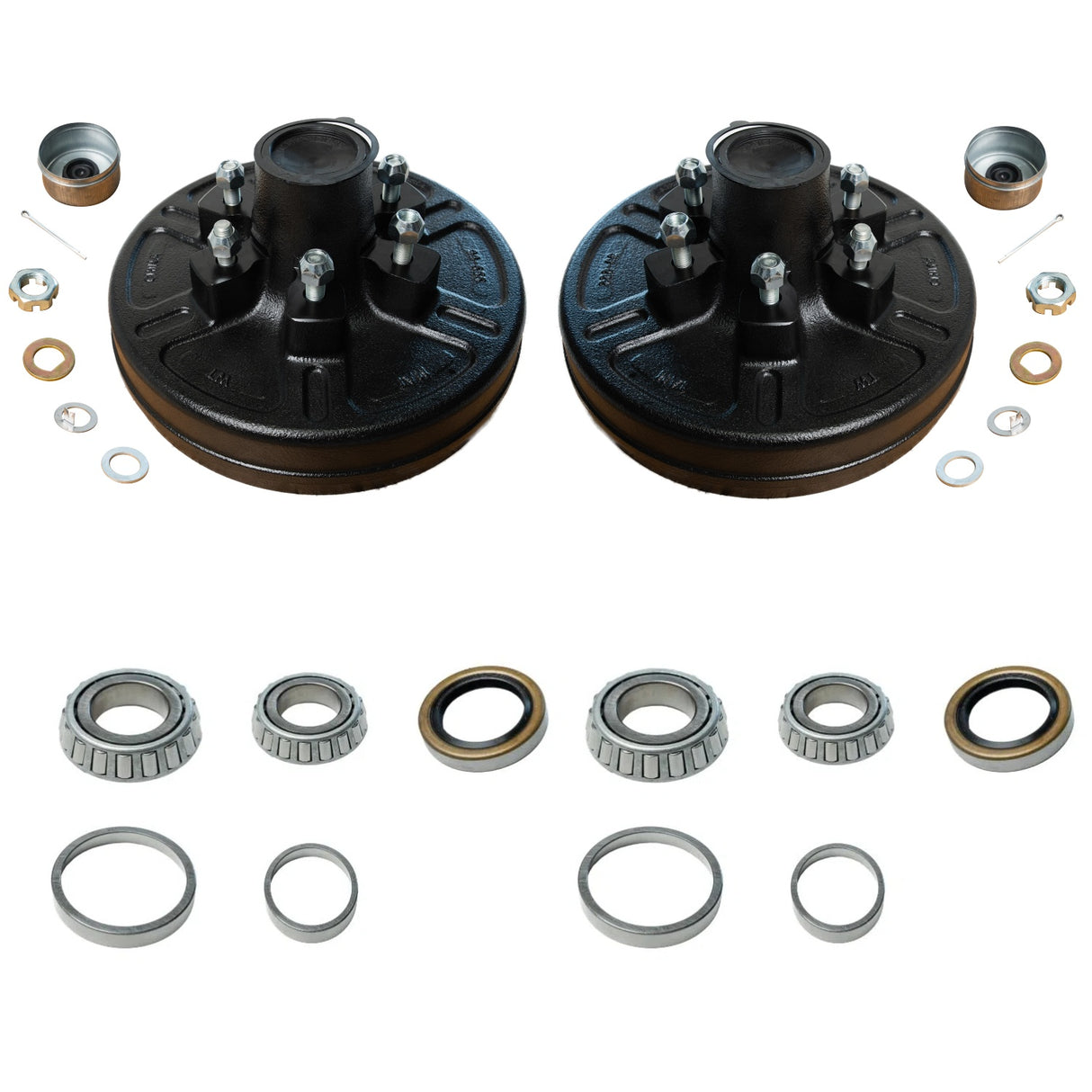12" x 2" Brake Drum Kit for 5,200–6,000 lb Axles – 6 on 5.5"Upgrade or replace your trailer hub with this 12" x 2" Brake Drum Kit from Trailer Supplies, engineered for 5,200–6,000 lb trailer axles. This single hub and drum assembly features a 6 on 5.5" bo