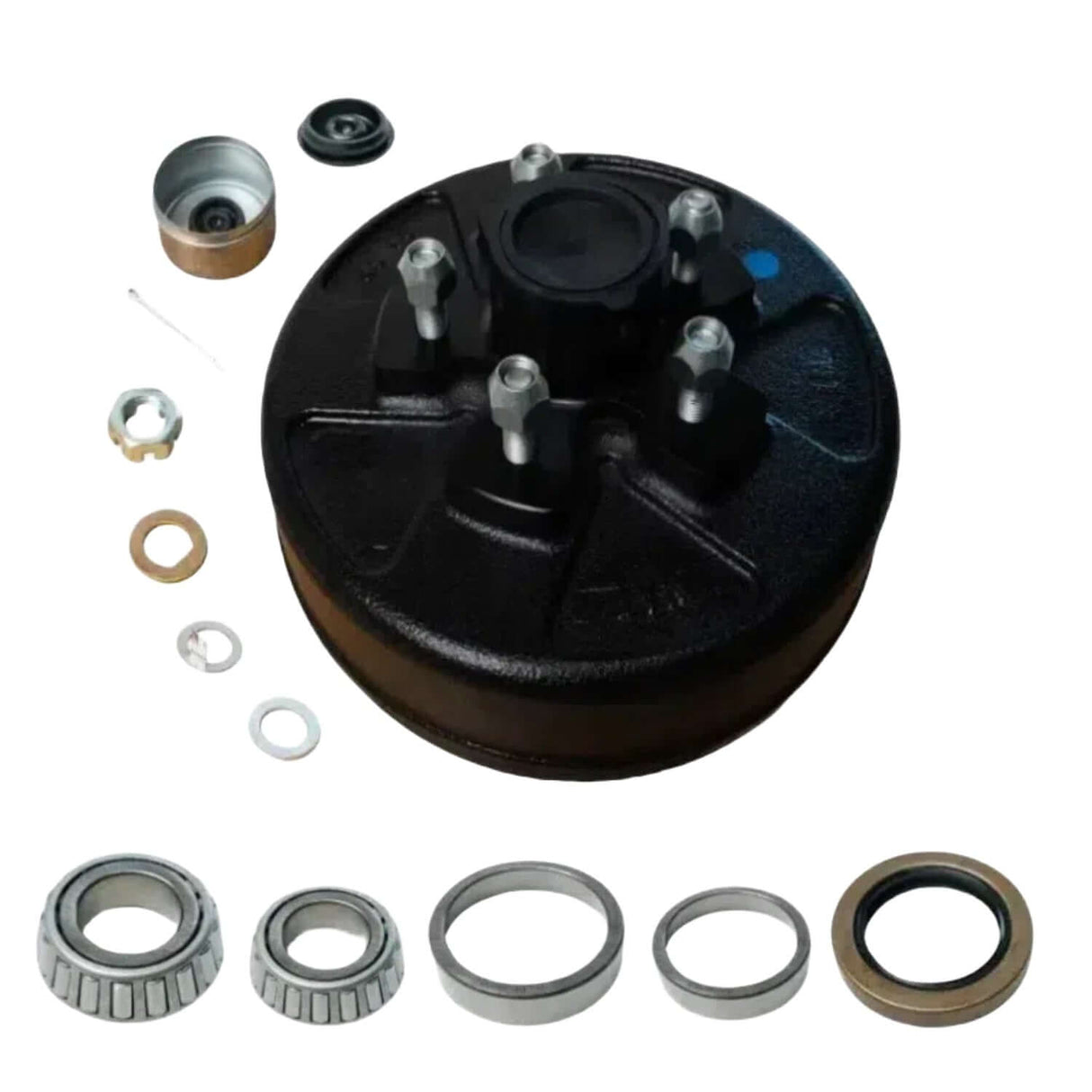 3,500 lb Axles 10" x 2-1/4" Brake Drum & Hub Kit –5 on 4.5" Bolt Pattern, with Bearings & Seals-Trailer Supplies