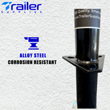 2,000 lbs Capacity, 14-Inch Vertical Travel, Top-Wind A-Frame Trailer Jack, , Black Powder-Coated, with Foot Plate