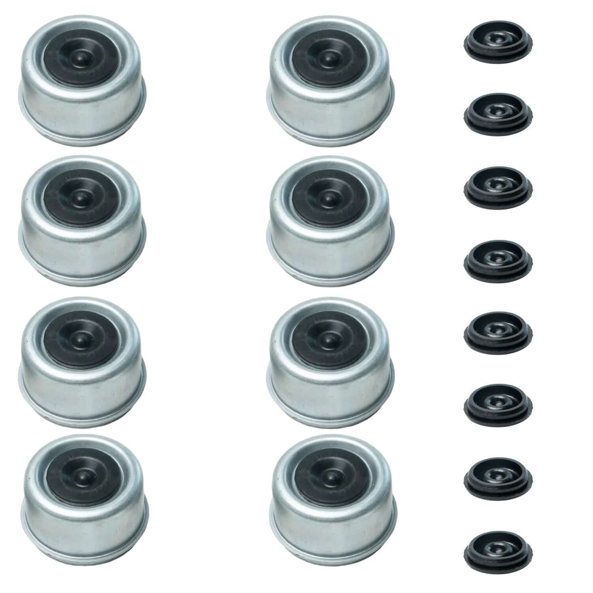 5,200–6,000 lb 6 on 5.5” Trailer Axles 2.44" OD, 1.5" H –Greaseable Dust Caps with Rubber Plug-Trailer Supplies