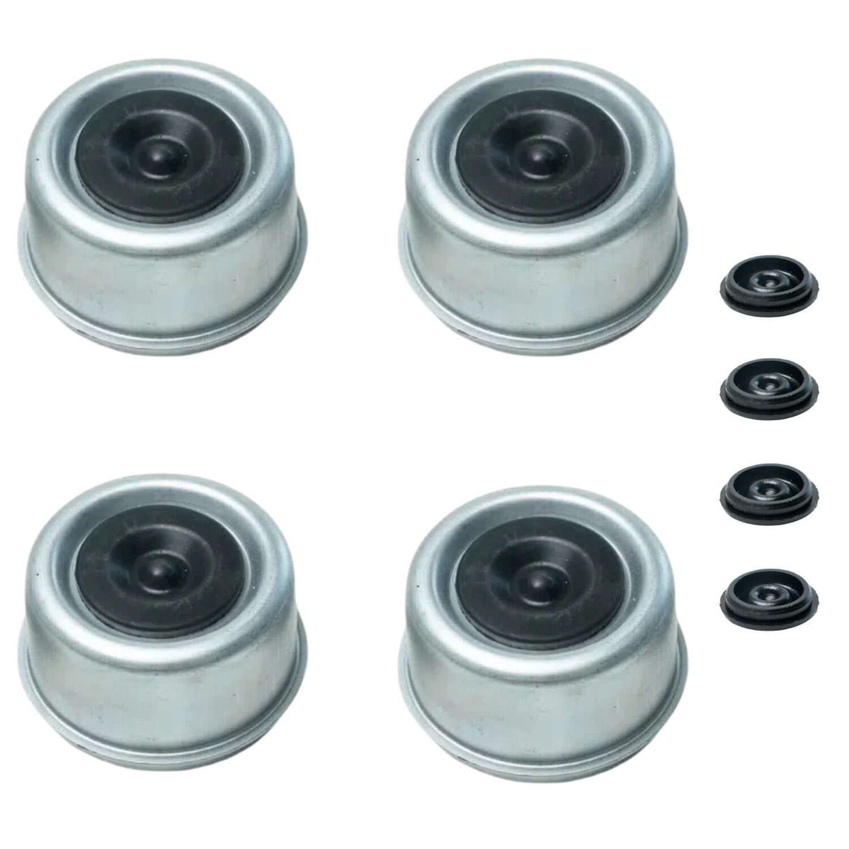 5,200–6,000 lb 6 on 5.5” Trailer Axles 2.44" OD, 1.5" H –Greaseable Dust Caps with Rubber Plug-Trailer Supplies