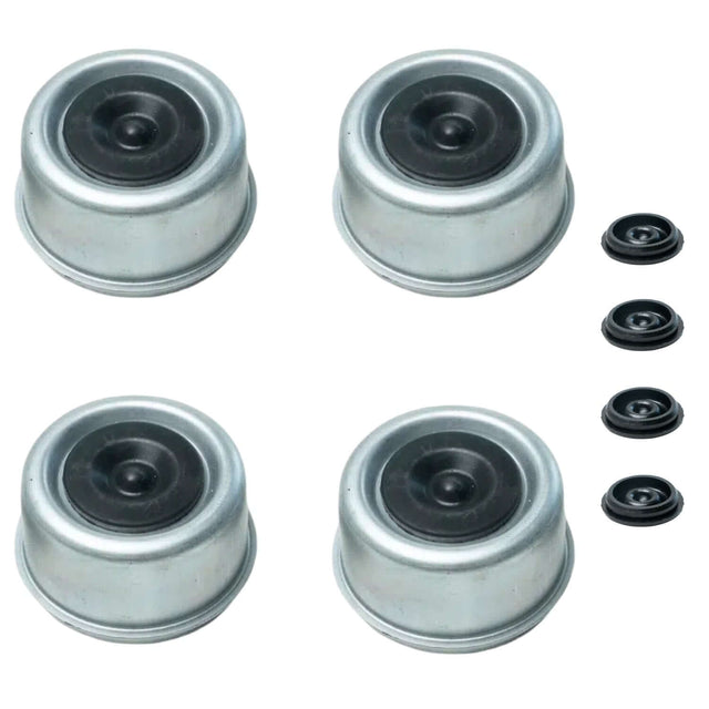 5,200–6,000 lb 6 on 5.5” Trailer Axles 2.44" OD, 1.5" H –Greaseable Dust Caps with Rubber Plug-Trailer Supplies