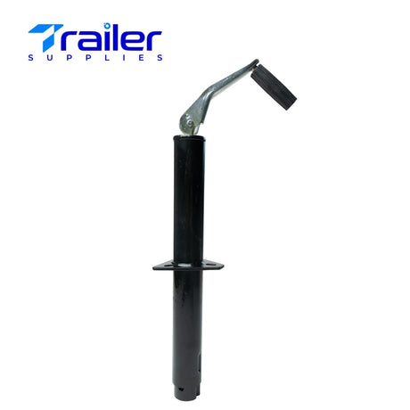 2,000 lbs Capacity, 14-Inch Vertical Travel, Top-Wind A-Frame Trailer Jack, , Black Powder-Coated, with Foot Plate-Trailer Supplies
