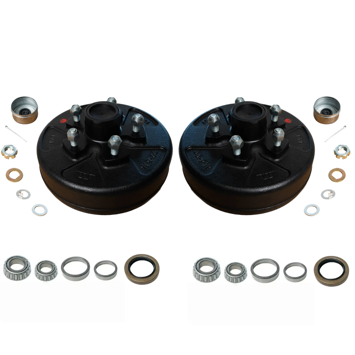 Hub & Drum Kit – 3,500 lb Axle, 5 on 5", L68149 & L44649 BearingsUpgrade your trailer’s braking system with this ready-to-install hub & drum kit, designed for 3,500 lb axles with a 5 on 5" bolt pattern. Each assembly arrives pre-greased and fully assemble