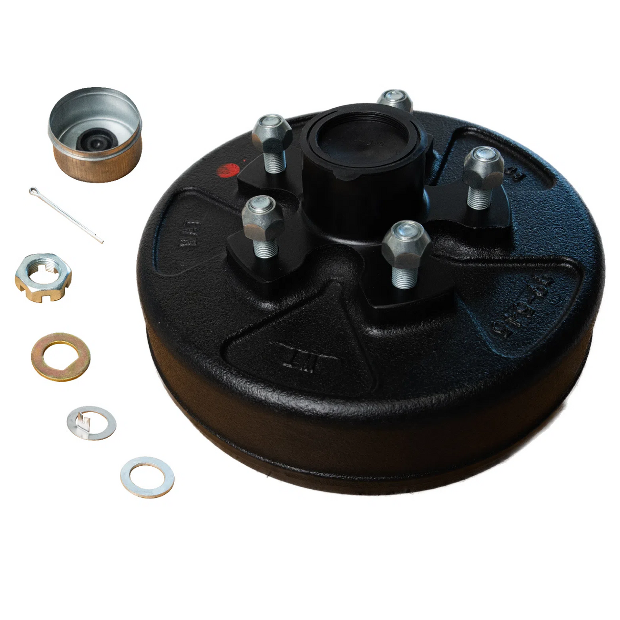 Hub & Drum Kit – 3,500 lb Axle, 5 on 5", L68149 & L44649 BearingsUpgrade your trailer’s braking system with this ready-to-install hub & drum kit, designed for 3,500 lb axles with a 5 on 5" bolt pattern. Each assembly arrives pre-greased and fully assemble