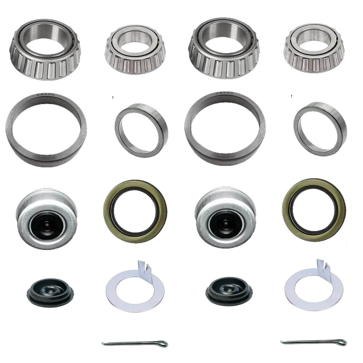 2 Sets Trailer Bearing Kit for 6,000–7,000 lb Axles