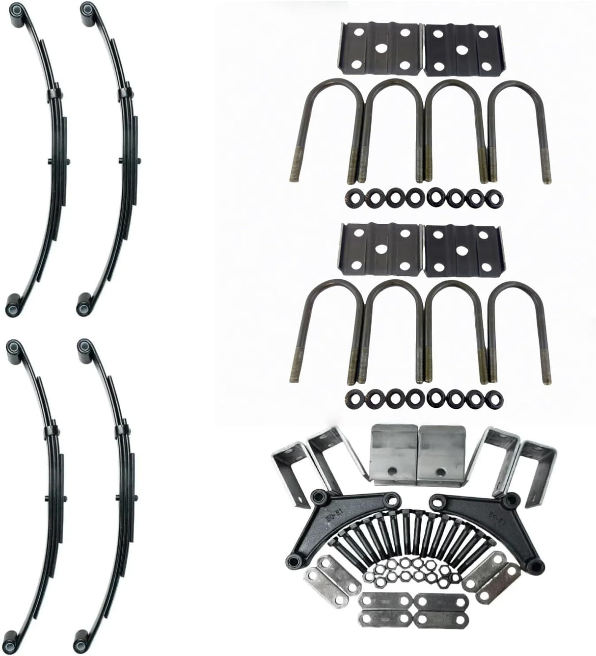 3,500 lb Axles 25.25" 4-Leaf Double Eye Trailer Springs 1-3/4" Wide Hanger Kits