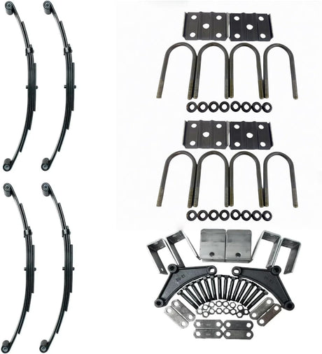 3,500 lb Axles 25.25" 4-Leaf Double Eye Trailer Springs 1-3/4" Wide Hanger Kits