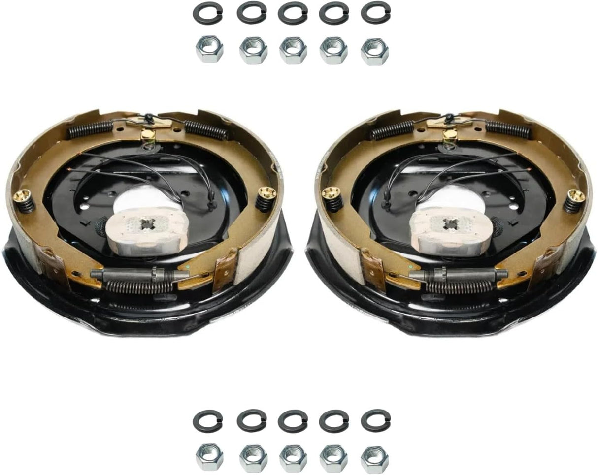 5,200–7,000 lb Trailer Axles 12"x2" Manual Electric Brake Kit,5 Bolt Mount, Fits 15"–17.5" Wheels-Trailer Supplies