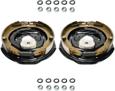 5,200–7,000 lb Trailer Axles 12"x2" Manual Electric Brake Kit,5 Bolt Mount, Fits 15"–17.5" Wheels-Trailer Supplies