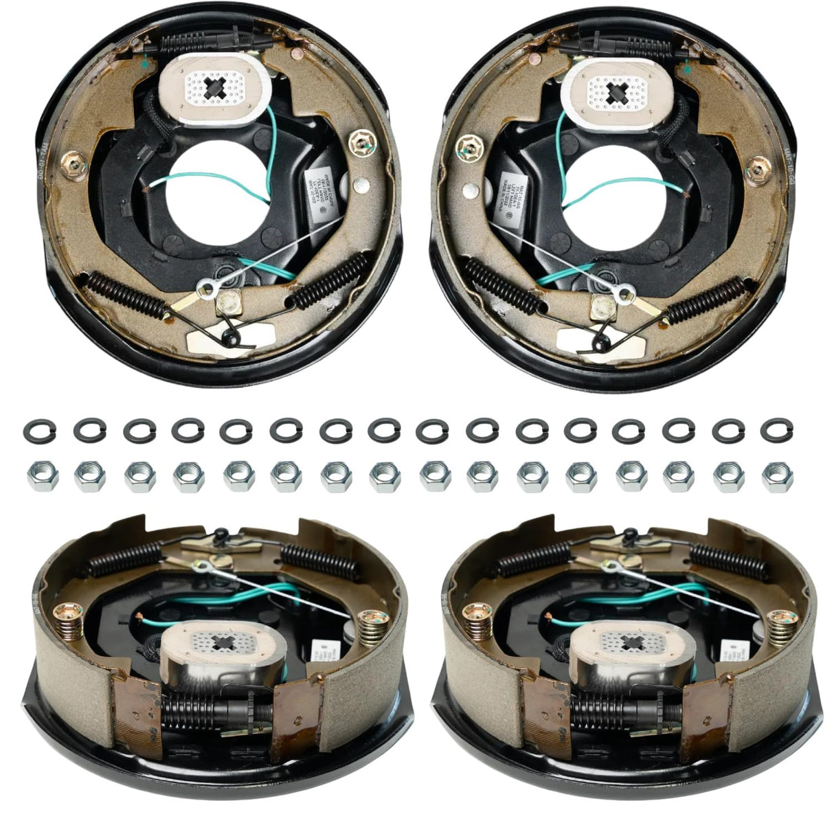 3,500 lb Axles 10" x 2-1/4" Manual Electric Trailer Brake Assembly,4-Bolt Mount-Trailer Supplies