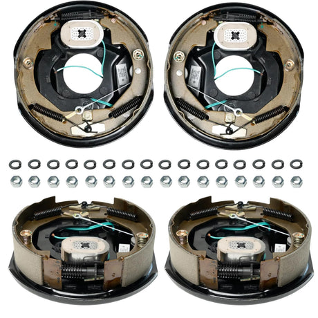 3,500 lb Axles 10" x 2-1/4" Manual Electric Trailer Brake Assembly,4-Bolt Mount-Trailer Supplies