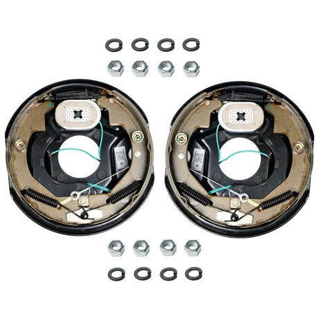 3,500 lb Axles 10" x 2-1/4" Manual Electric Trailer Brake Assembly,4-Bolt Mount-Trailer Supplies