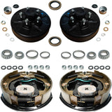3,500 lb Axles 10" x 2-1/4" Manual Electric Trailer Brake Assembly,4-Bolt Mount-Trailer Supplies