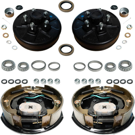 3,500 lb Axles 10" x 2-1/4" Manual Electric Trailer Brake Assembly,4-Bolt Mount-Trailer Supplies