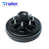 7,000 lb Axles Trailer Brake & Drum Kit , 12"x2" Electric Brake Pair + 8 on 6.5" Drum Hubs with 1/2" Studs-Trailer Supplies