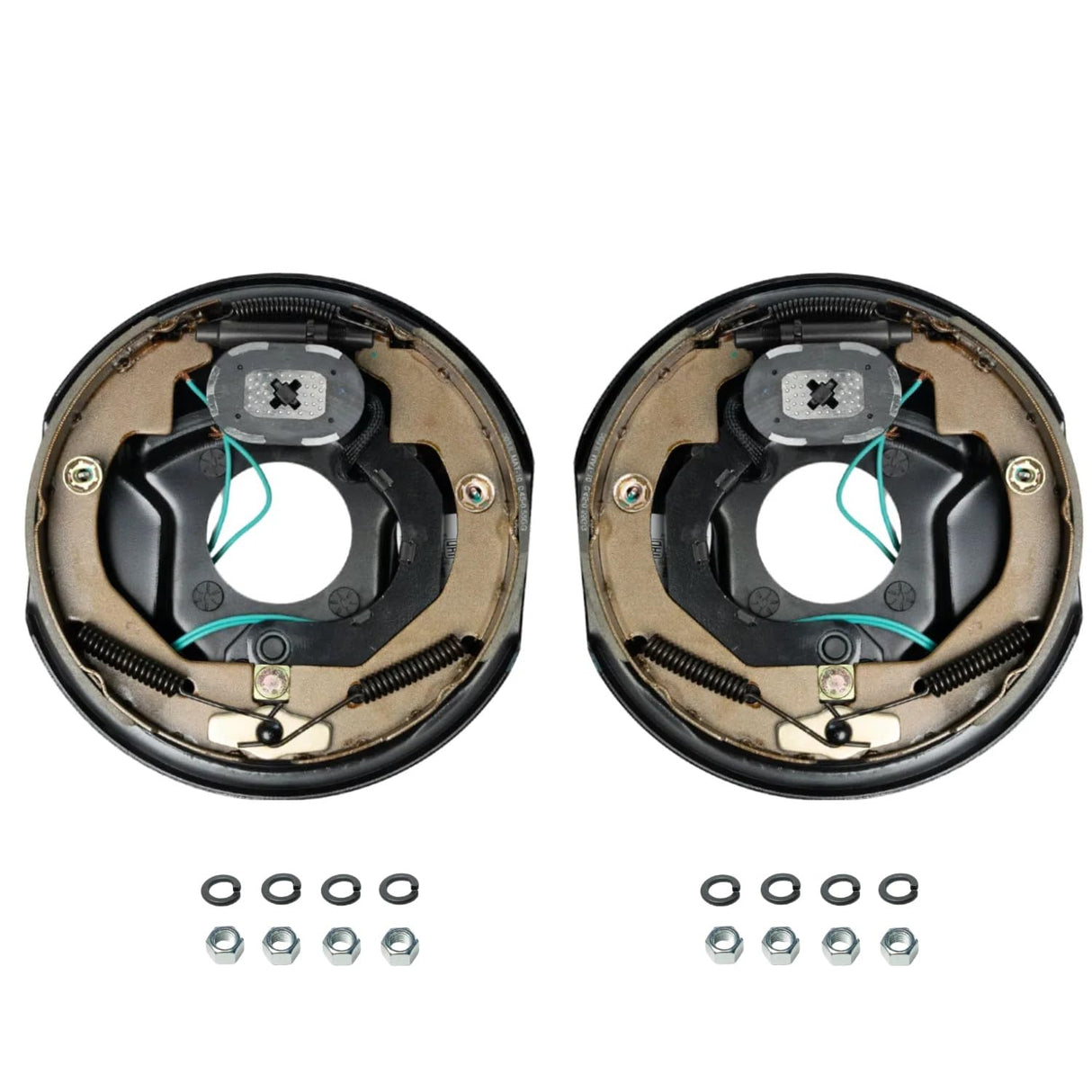 3,500 lb Axles 10" x 2-1/4" Manual Electric Trailer Brake Assembly,4-Bolt Mount-Trailer Supplies
