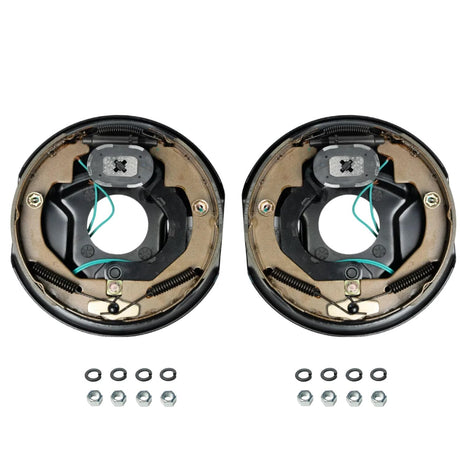 3,500 lb Axles 10" x 2-1/4" Manual Electric Trailer Brake Assembly,4-Bolt Mount-Trailer Supplies