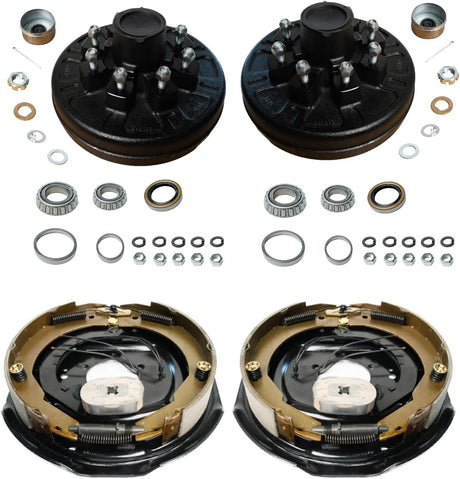 5,200–7,000 lb Trailer Axles 12"x2" Manual Electric Brake Kit,5 Bolt Mount, Fits 15"–17.5" Wheels-Trailer Supplies