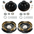 7,000 lb Axles Trailer Brake & Drum Kit , 12"x2" Electric Brake Pair + 8 on 6.5" Drum Hubs with 1/2" Studs-Trailer Supplies