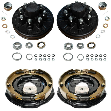 7,000 lb Axles – 12"x2" Manual Electric Brake & Drum Kit for 7,000 lb Axles – 8 on 6.5", 9/16" Studs, Manual-Adjust Brake Assemblies-Trailer Supplies