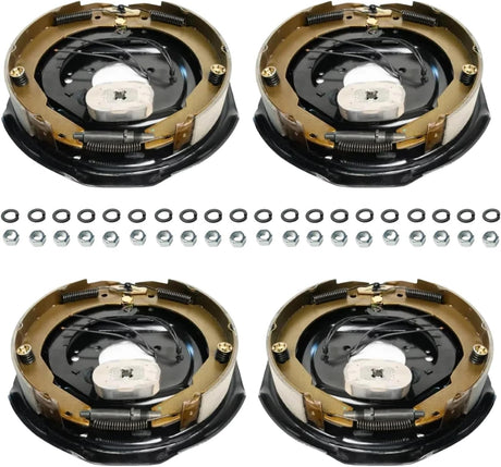 5,200–7,000 lb Trailer Axles 12"x2" Manual Electric Brake Kit,5 Bolt Mount, Fits 15"–17.5" Wheels-Trailer Supplies