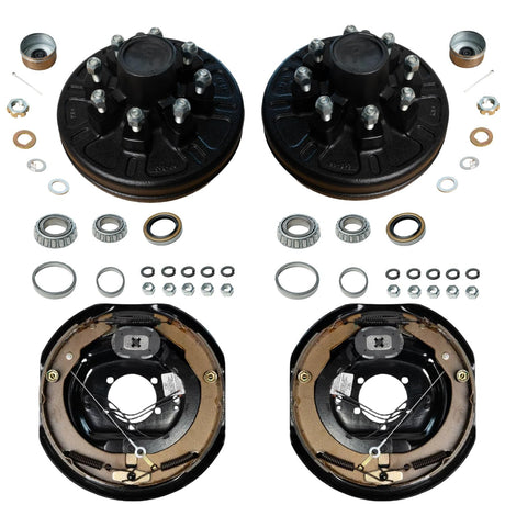 7,000 lb Axles – 12"x2" Manual Electric Brake & Drum Kit for 7,000 lb Axles – 8 on 6.5", 9/16" Studs, Manual-Adjust Brake Assemblies-Trailer Supplies
