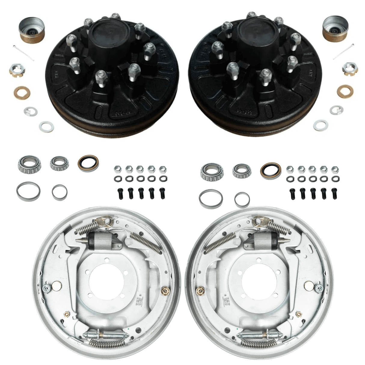 7,000 lb Axles 12"x2" Hydraulic Brake and Drum Kit for 8 on 6.5" Pre-Greased Drums-Trailer Supplies