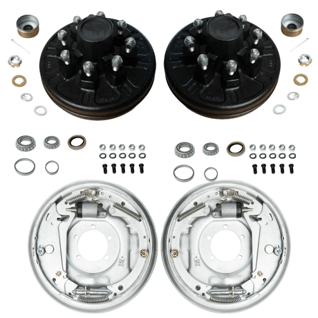 7,000 lb Axles 12"x2" Hydraulic Brake and Drum Kit for 8 on 6.5" Pre-Greased Drums-Trailer Supplies
