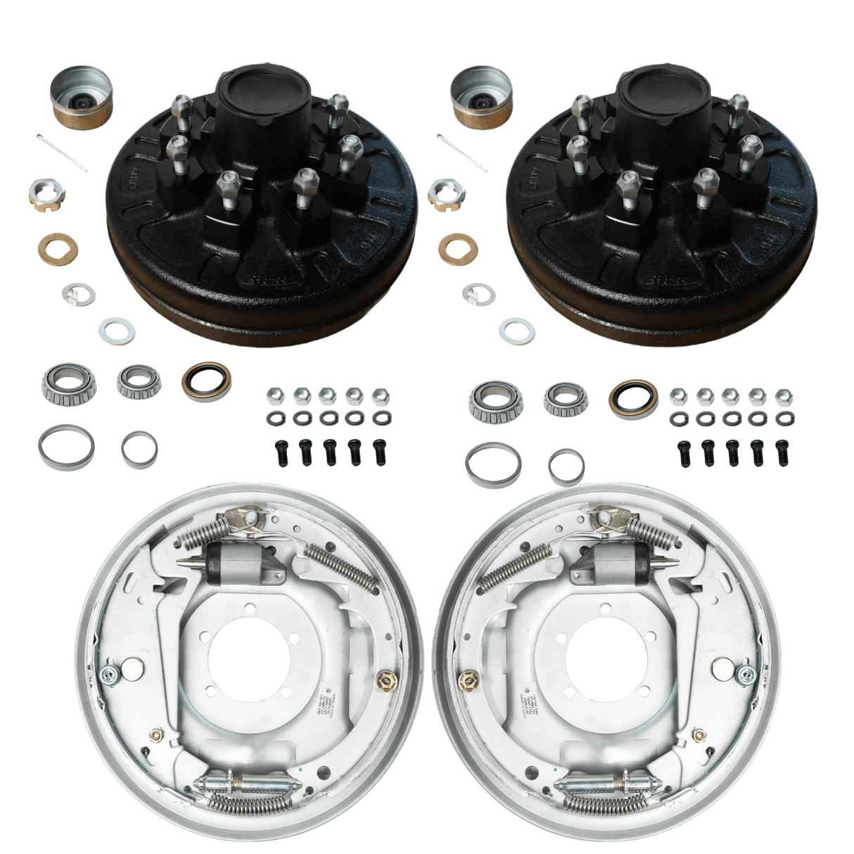 7,000 lb Axles 12"x2" Hydraulic Brake and Drum Kit for 8 on 6.5" Pre-Greased Drums-Trailer Supplies