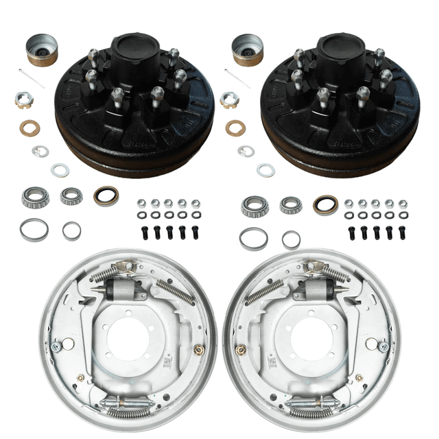7,000 lb Axles 12"x2" Hydraulic Brake and Drum Kit for 8 on 6.5" Pre-Greased Drums-Trailer Supplies
