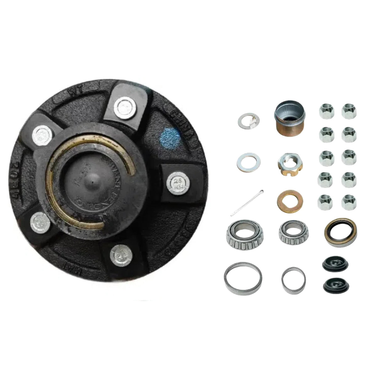 3,500 lb Axle,5 on 4.5" Fits 1-1/16”-1-3/8” Trailer Hub Kit-Trailer Supplies
